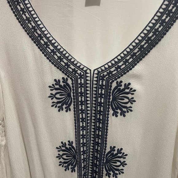 L Space Deep V Cover Up with Santorini Trim and Flowy Sleeves Size S - Picture 2 of 4